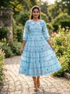 Ka 1258 Muslin Silk With Gingham Print Designer Kurti Collections